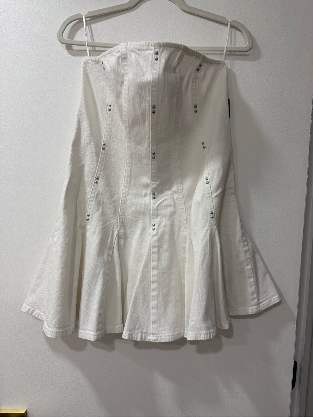 wild fable White Flared Corset-Panel Skirt